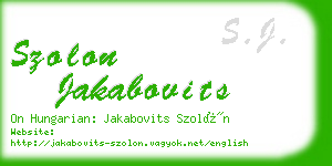 szolon jakabovits business card